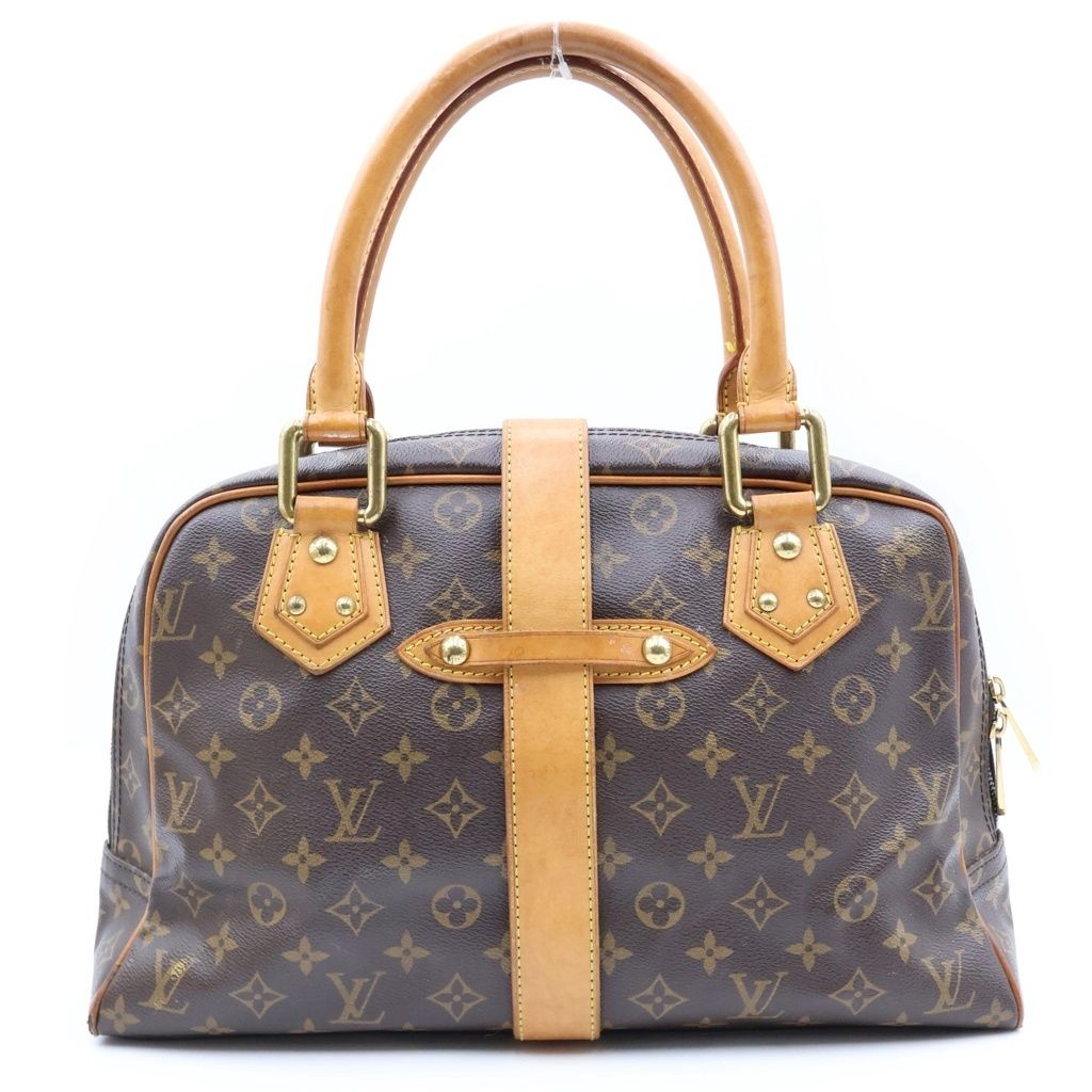 Louis Vuitton Monogram Manhattan GM Handbag Brown Leather Gold — view 2