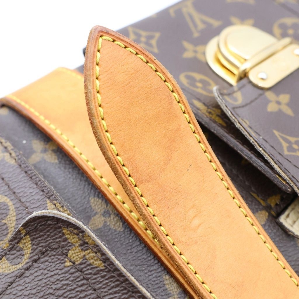 Louis Vuitton Monogram Manhattan GM Handbag Brown Leather Gold — view 6