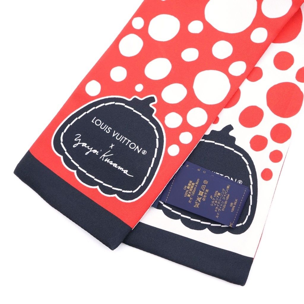 Louis Vuitton Yayoi Kusama Bandeau Infinity Dot Red White Silk Scarf — view 2