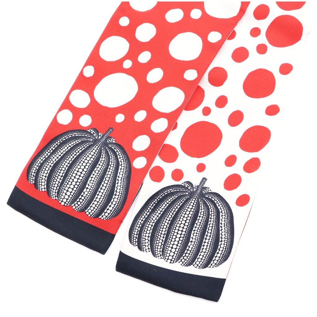 Louis Vuitton Yayoi Kusama Bandeau Infinity Dot Red White Silk Scarf — view 4