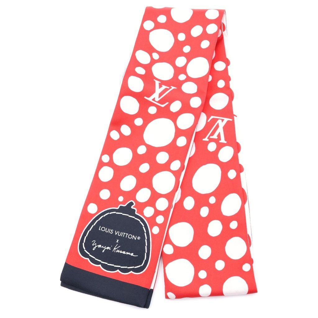 Louis Vuitton Yayoi Kusama Bandeau Infinity Dot Red White Silk Scarf