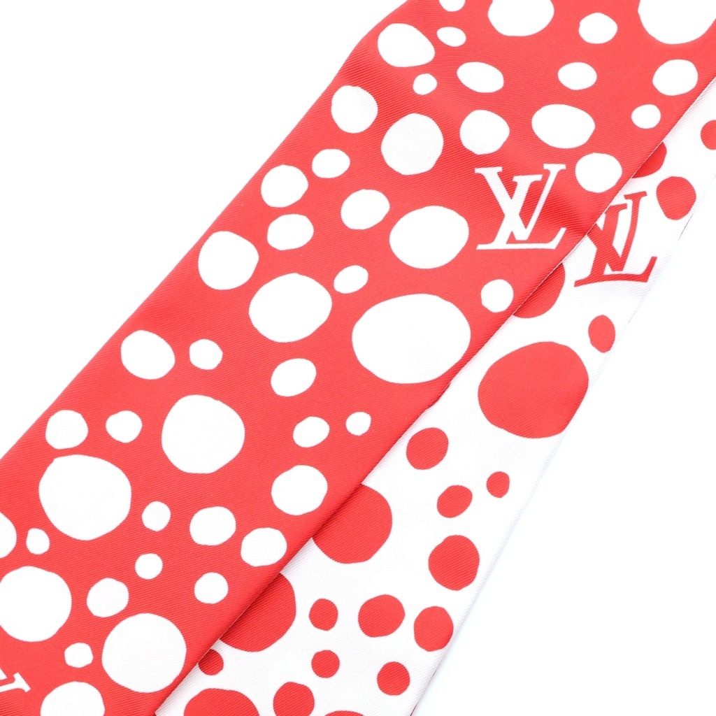 Louis Vuitton Yayoi Kusama Bandeau Infinity Dot Red White Silk Scarf — view 3