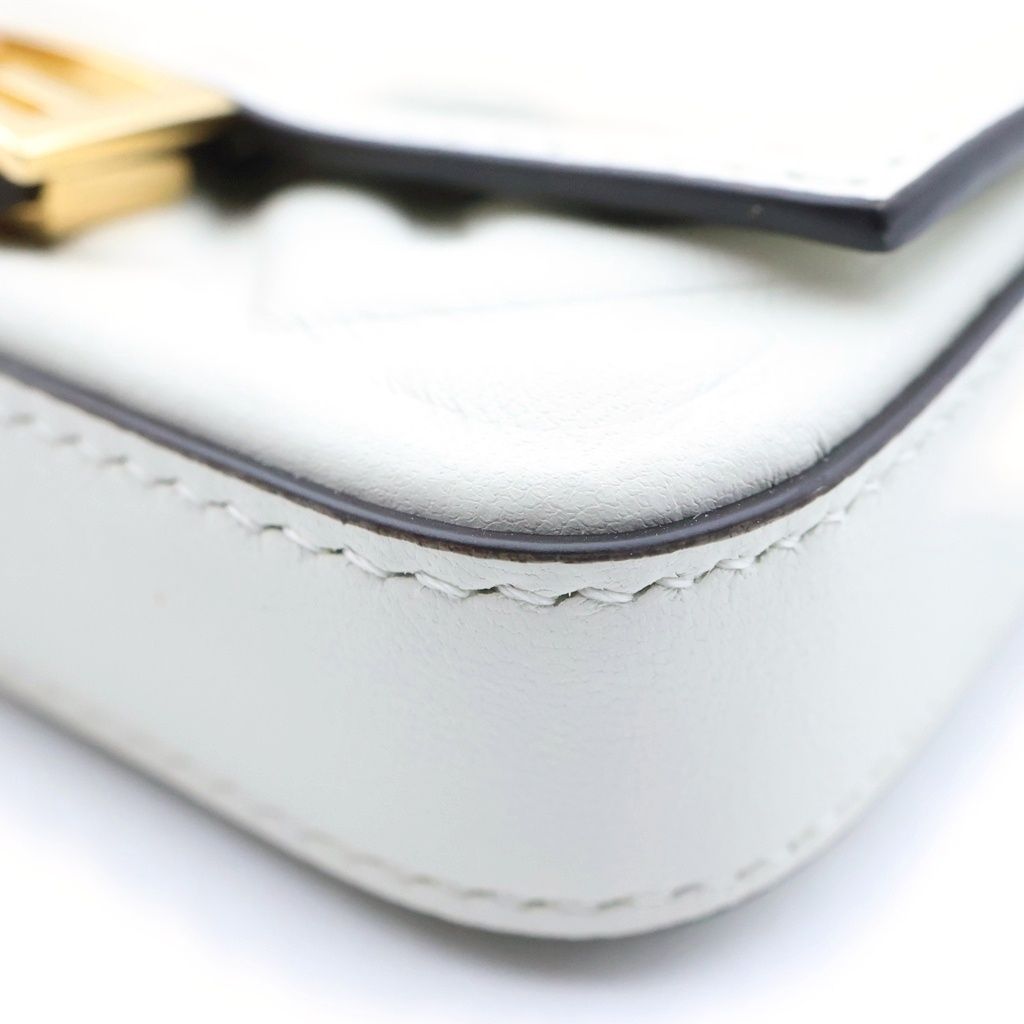 Fendi Nano Bucket Chain Mini Shoulder Bag Charm White Leather Gold — view 5