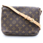 Louis Vuitton Musette Tango Shoulder Bag Monogram Leather Brown