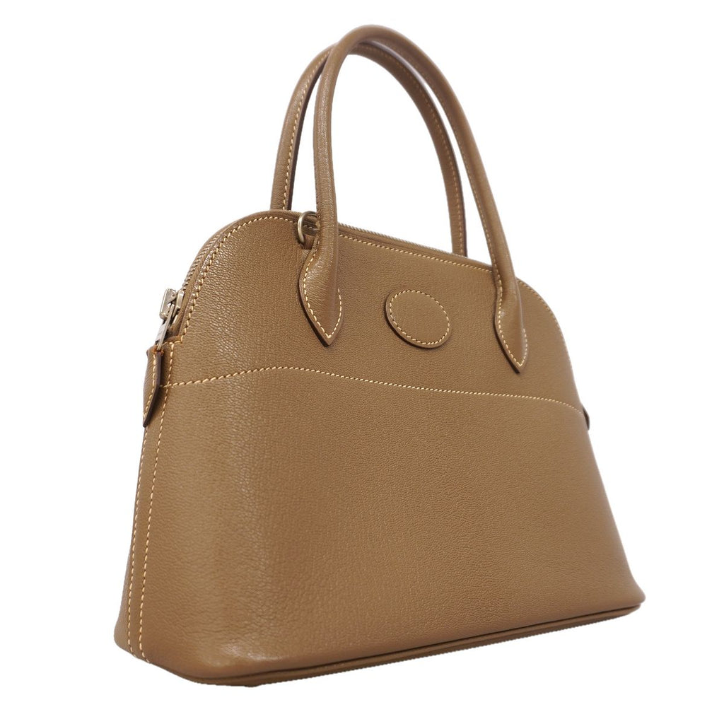 Hermes Handbag Bolide 27 Chevre Etoupe Silver 2-Way Bag — view 2