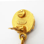 Chanel Earrings Vintage CC Logo Gold Plated Black — view 4
