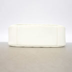 Chanel Shoulder Bag Quilted Caviar Leather White Champagne Gold — view 3