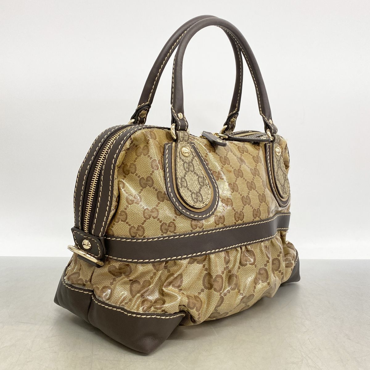 Gucci Handbag GG Crystal Brown Champagne Gold — view 2