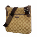 Gucci Shoulder Bag GG Canvas Brown Silver