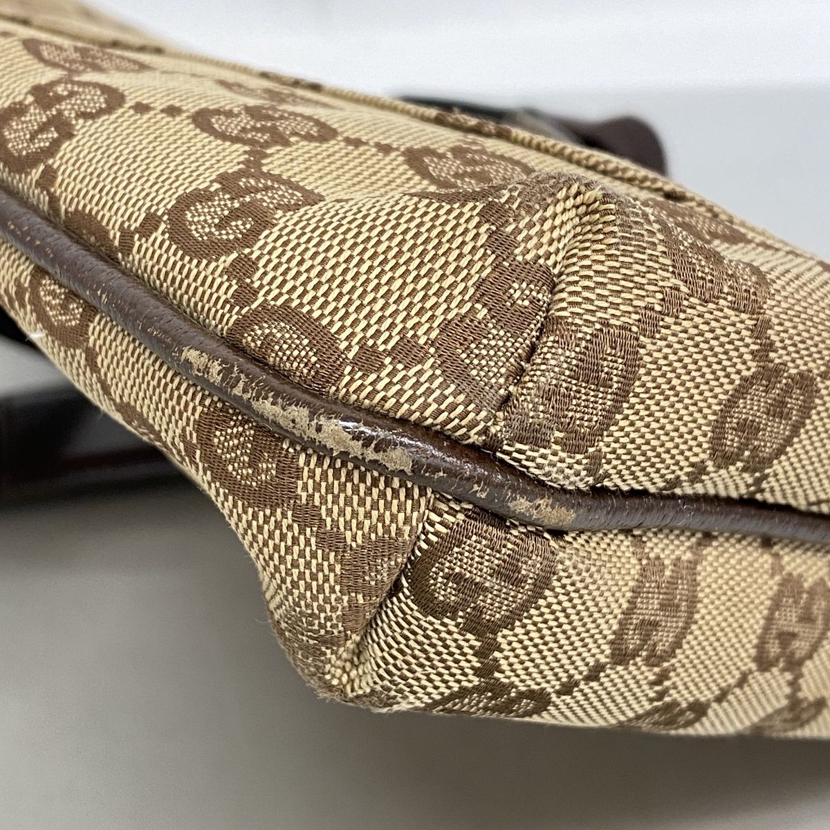 Gucci Shoulder Bag GG Canvas Brown Silver — view 7
