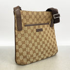 Gucci Shoulder Bag GG Canvas Brown Silver — view 2