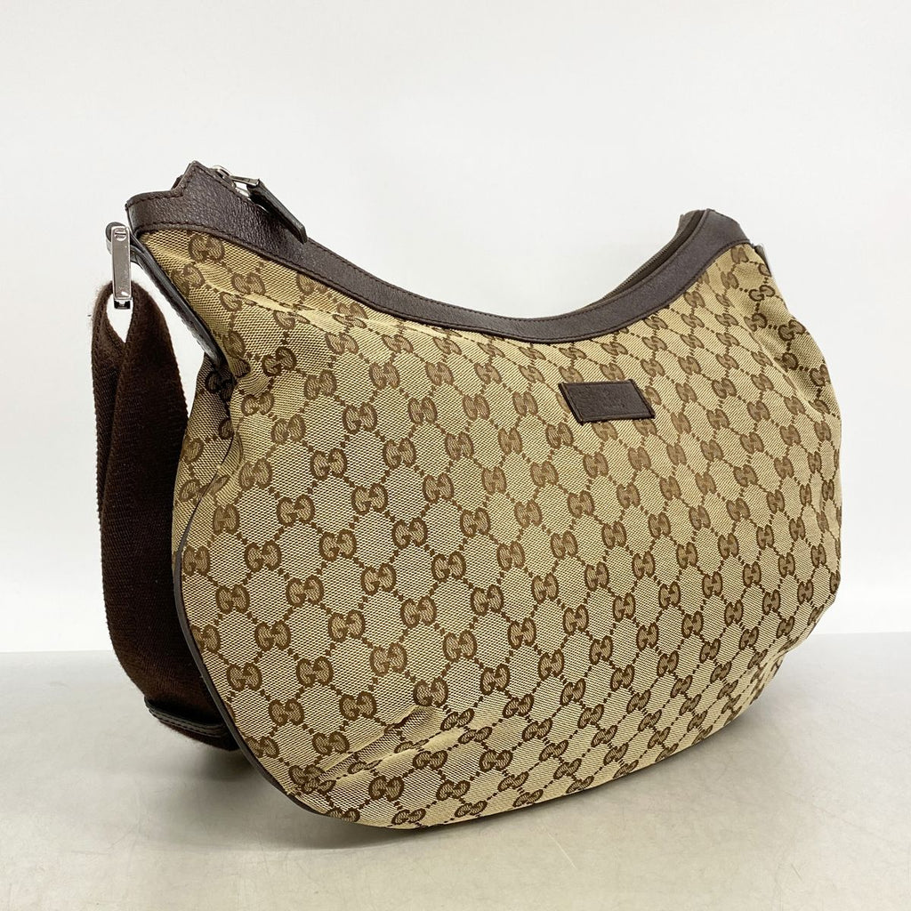 Gucci Shoulder Bag GG Canvas Beige Brown Silver — view 2