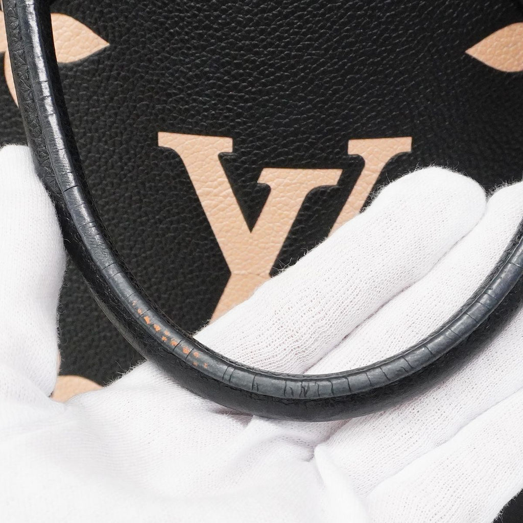 Louis Vuitton Tote Bag Monogram Empreinte Bicolor On The Go MM Black Beige 2-Way — view 8