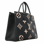 Louis Vuitton Tote Bag Monogram Empreinte Bicolor On The Go MM Black Beige 2-Way — view 2