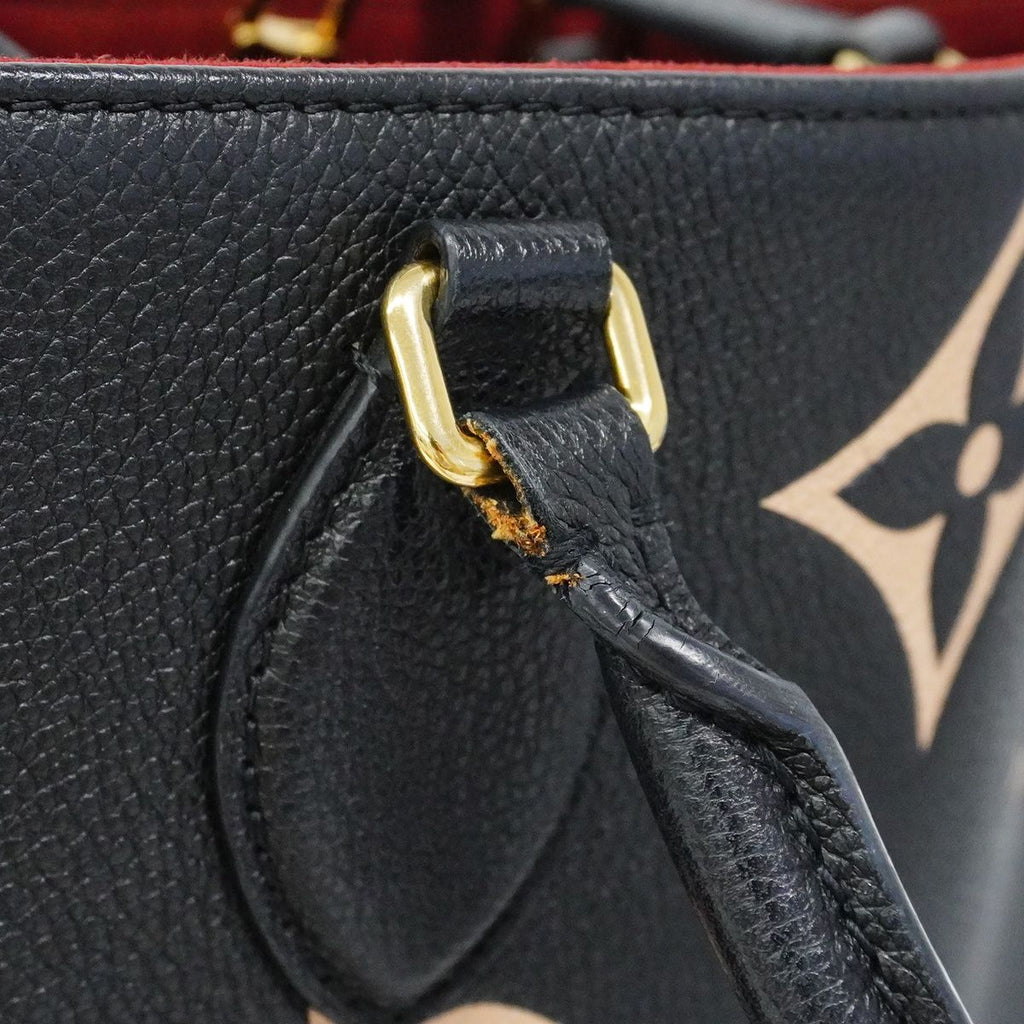 Louis Vuitton Tote Bag Monogram Empreinte Bicolor On The Go MM Black Beige 2-Way — view 7