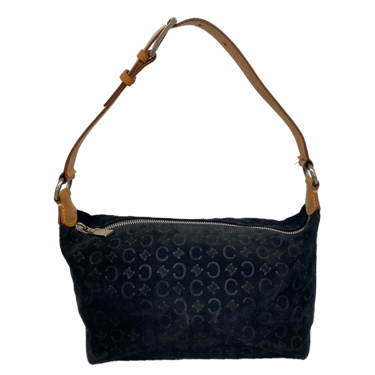 Celine Handbag C Macadam Suede Black Silver