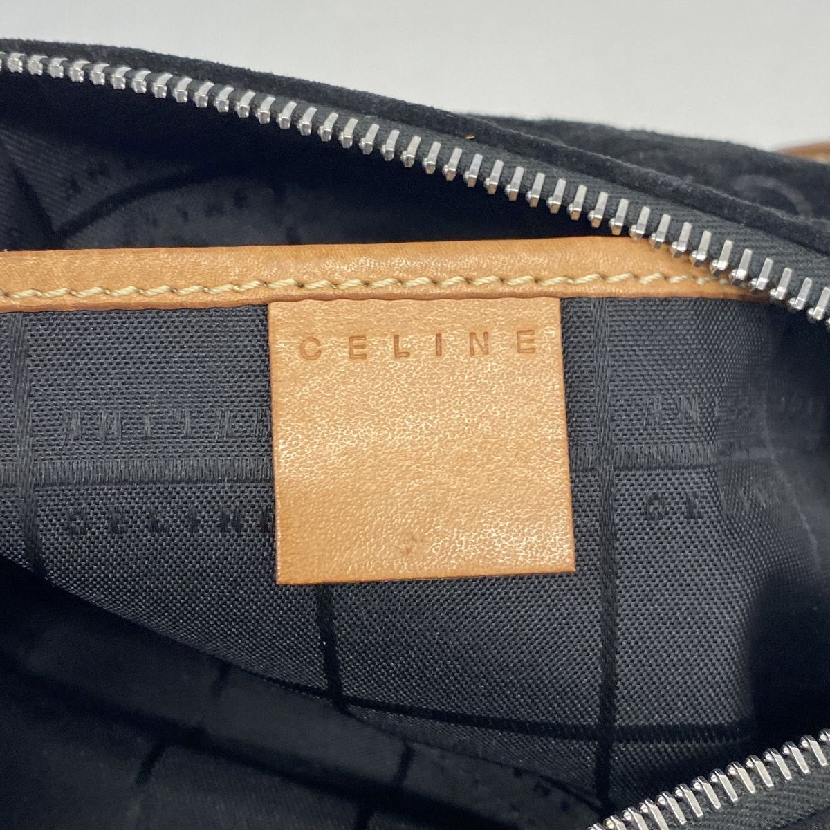 Celine Handbag C Macadam Suede Black Silver — view 5