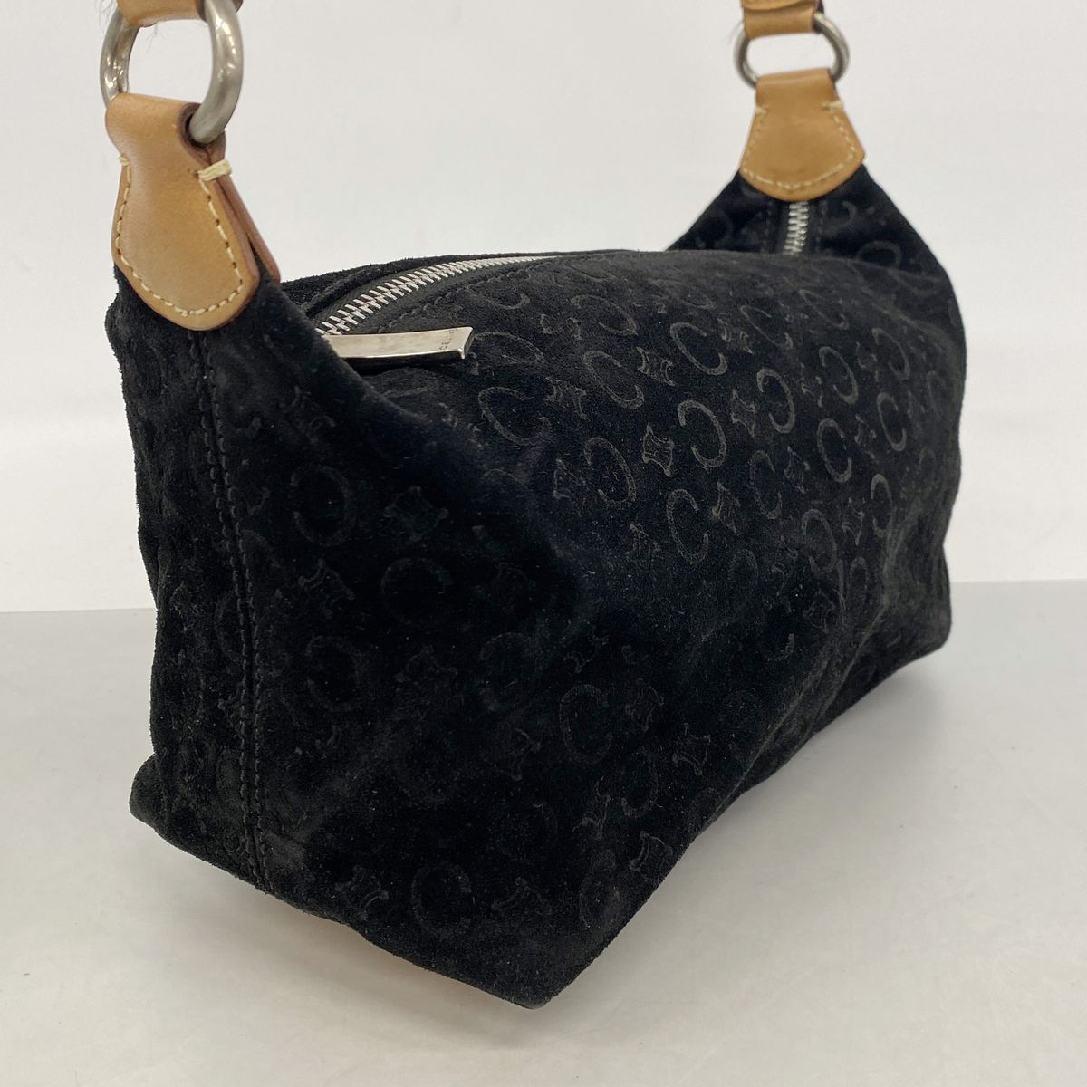 Celine Handbag C Macadam Suede Black Silver — view 2