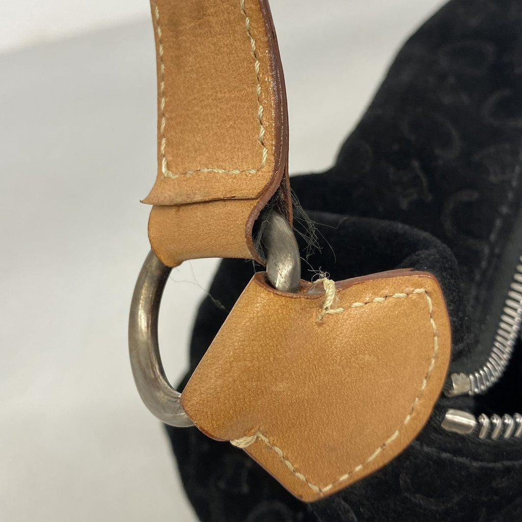 Celine Handbag C Macadam Suede Black Silver — view 8