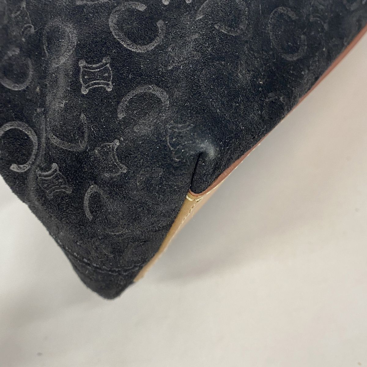 Celine Handbag C Macadam Suede Black Silver — view 6