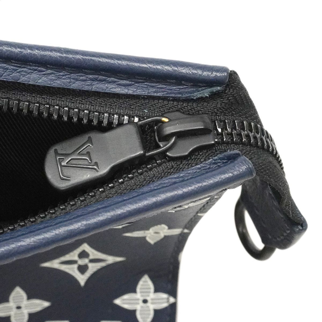 Louis Vuitton Shoulder Bag Monogram Shadow Gaston Wearable Wallet Navy Blue — view 8