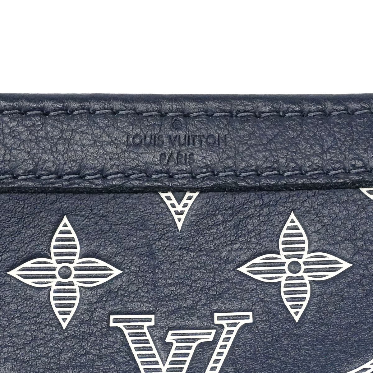 Louis Vuitton Shoulder Bag Monogram Shadow Gaston Wearable Wallet Navy Blue — view 5