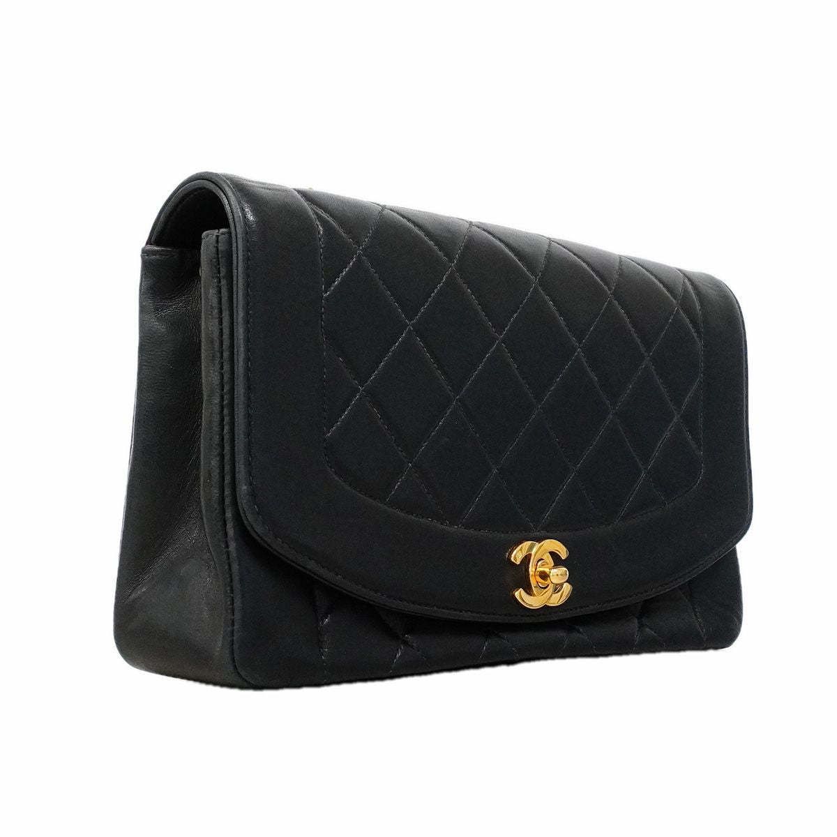 Chanel Shoulder Bag Diana Lambskin Black Gold — view 2