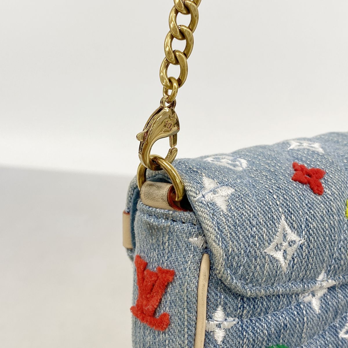 Louis Vuitton Shoulder Bag New Wave Pochette Chain Light Blue — view 7