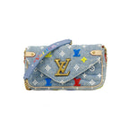 Louis Vuitton Shoulder Bag New Wave Pochette Chain Light Blue