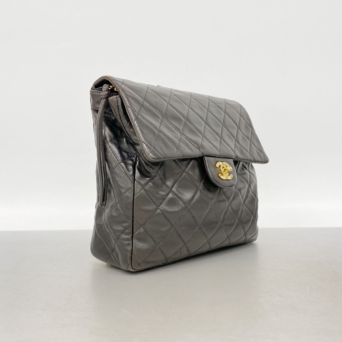 Chanel Backpack Quilted Lambskin Black Gold — view 2