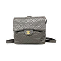 Chanel Backpack Quilted Lambskin Black Gold