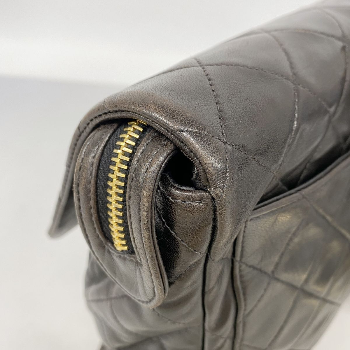 Chanel Backpack Quilted Lambskin Black Gold — view 8