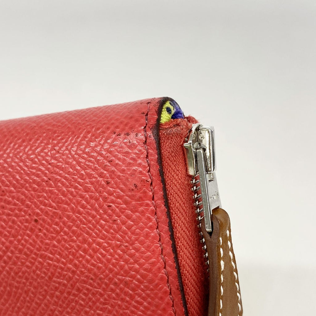 Hermes Coin Purse Azap Silk'in Compact Veau Epsom Bougainvillea Silver — view 5
