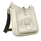 Hermes Shoulder Bag Evelyne TPM Taurillon Clemence Pearl Gray Silver — view 2