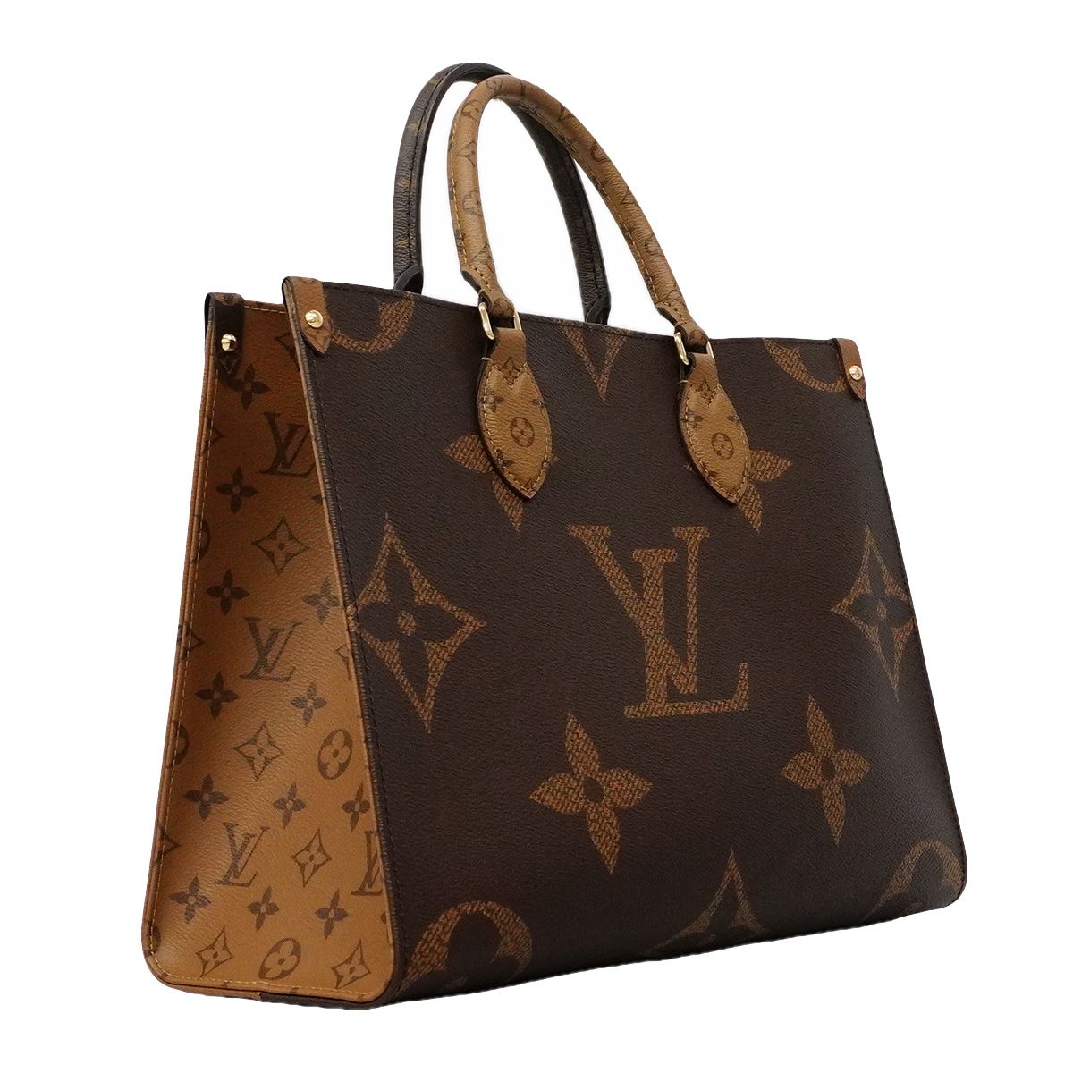 Louis Vuitton Tote Bag Monogram Giant Reverse On The Go MM Brown 2-Way — view 2