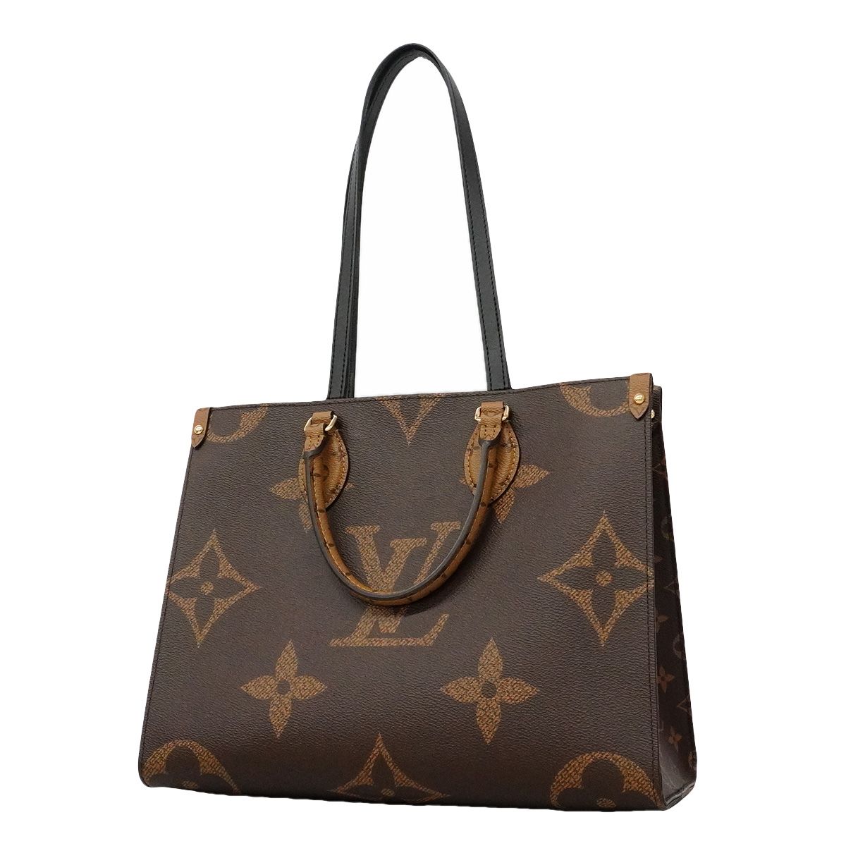Louis Vuitton Tote Bag Monogram Giant Reverse On The Go MM Brown 2-Way