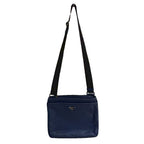Prada VIT.DAINO Shoulder Bag Crossbody Calfskin Triangle Plate Blue — view 4