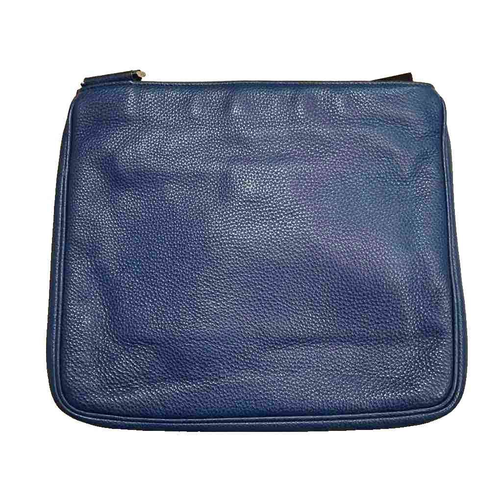Prada VIT.DAINO Shoulder Bag Crossbody Calfskin Triangle Plate Blue — view 2
