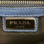 Prada VIT.DAINO Shoulder Bag Crossbody Calfskin Triangle Plate Blue — view 8
