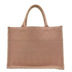 Dior Cannage Book Tote Bag Medium Pink Beige Canvas — view 3