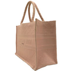 Dior Cannage Book Tote Bag Medium Pink Beige Canvas — view 2