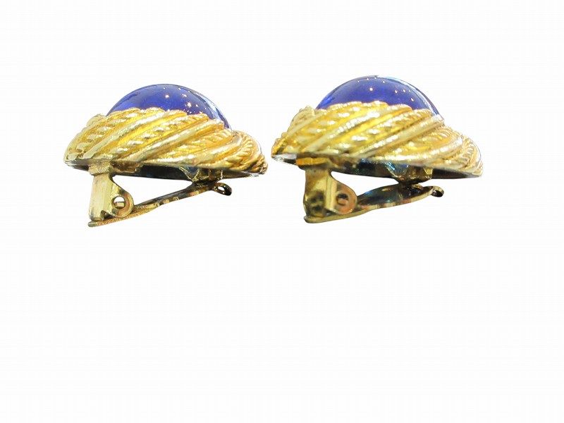 Chanel Vintage Earrings Blue Gripoix — view 7
