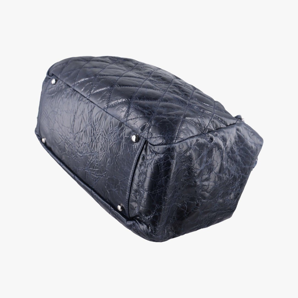 Chanel Quilted Blue Leather — view 4