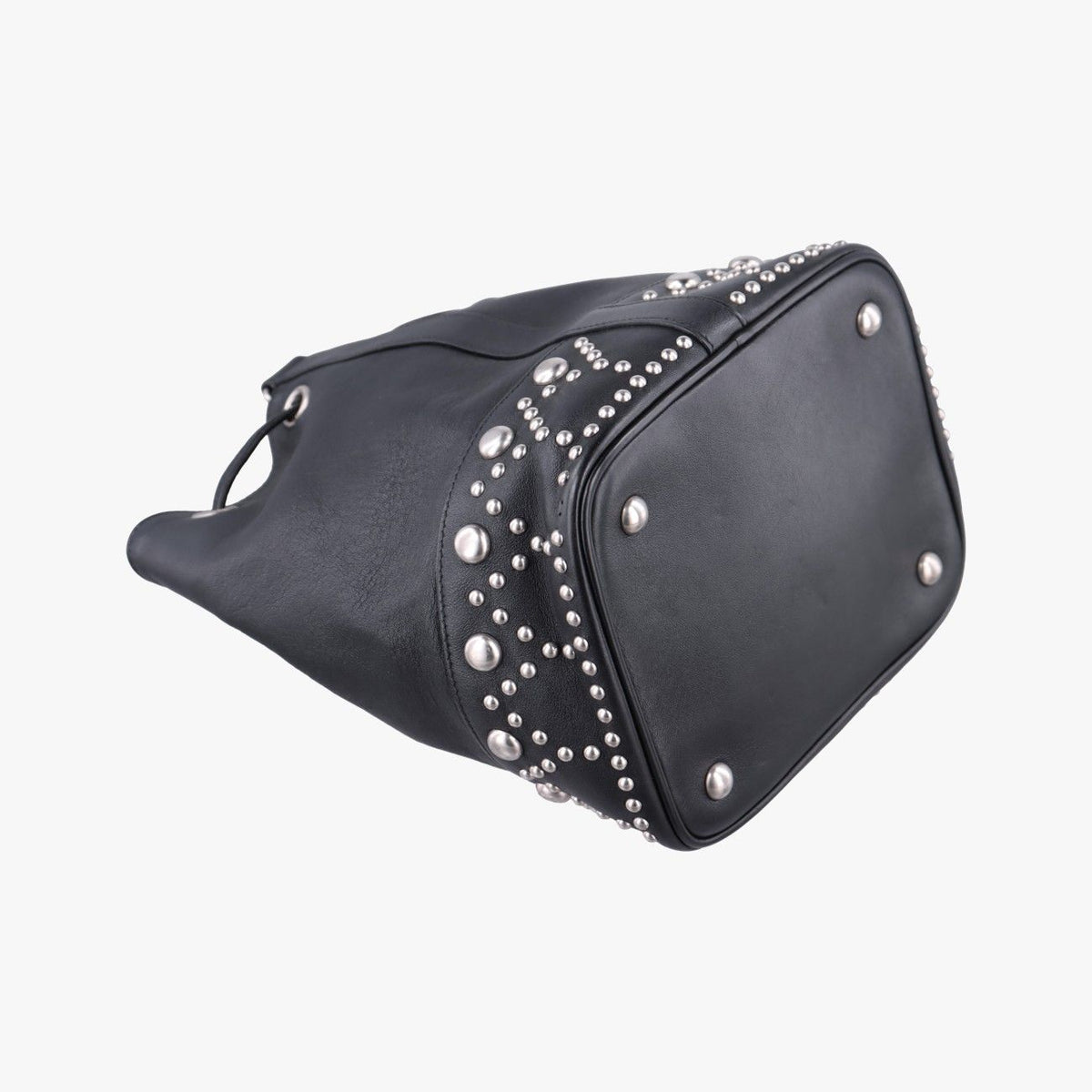 Saint Laurent Studded Bucket Black Leather — view 7