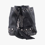 Saint Laurent Studded Bucket Black Leather