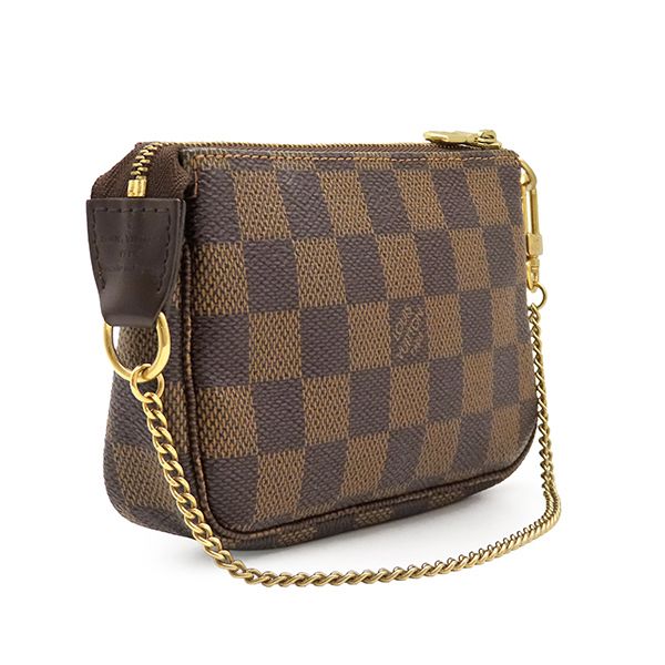 Louis Vuitton Pouch Mini Pochette Accessoires Damier Canvas Ebene Gold Brown — view 2