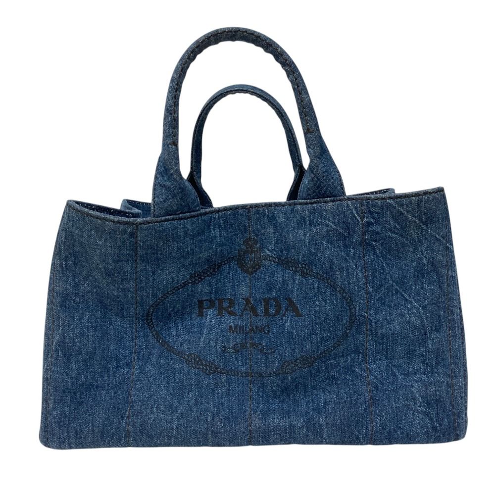 Prada Canapa Denim Tote Bag Indigo — view 3