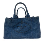 Prada Canapa Denim Tote Bag Indigo — view 3