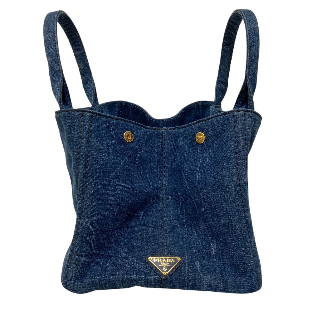 Prada Canapa Denim Tote Bag Indigo — view 5