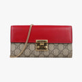 Gucci Padlock Chain Beige Red Multi Leather
